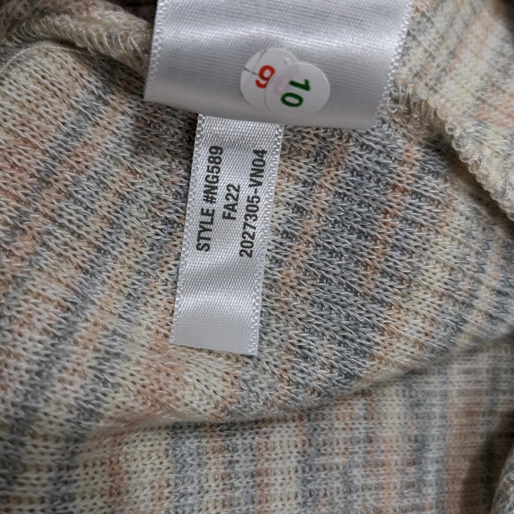 Madewell Space Dye Faux Wrap Top L Knit Long Sleeve Preppy 70s Academia #1010 - Picture 10 of 14
